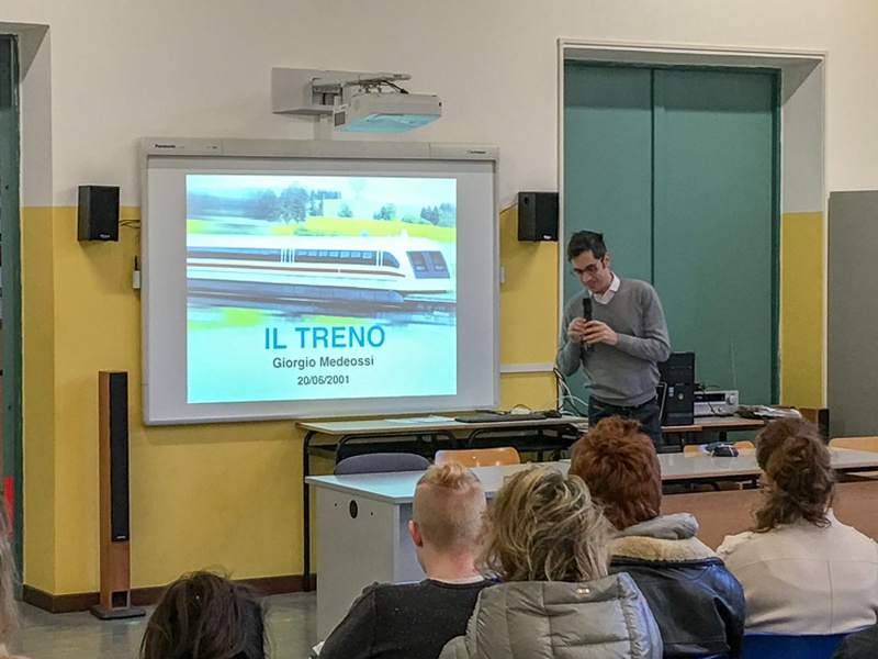Our passion for railway has roots in this very school: Giorgio’s essay for his final high school examination was titled *Il treno*, i.e. *The train*!