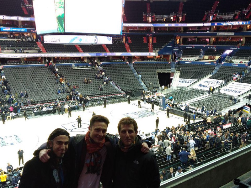 Networking at NCAA basketball game at Capitol One Arena with Prof. Egidio Quaglietta from TU Delft