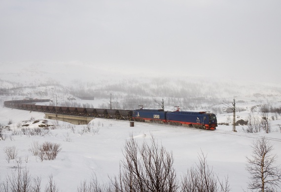 Train in the snow Norway