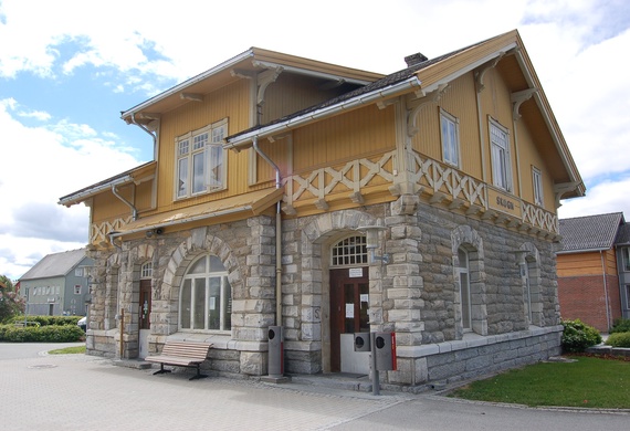 Skogn Station on Nordlandsbanen, in Levanger