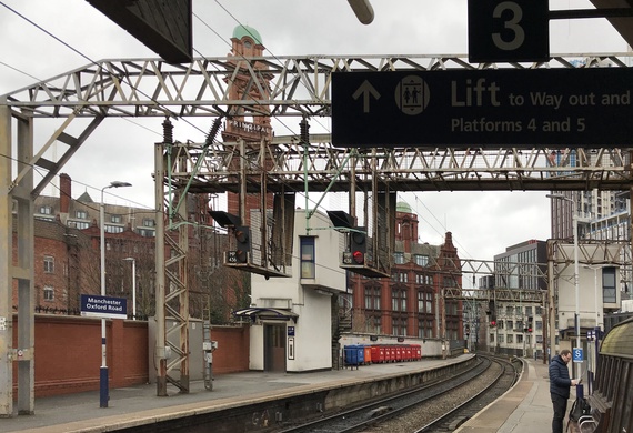 View from platform 3 at Manchester Oxford Road station