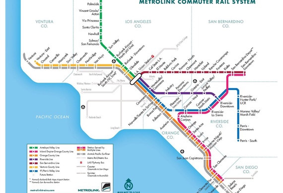 The Metrolink system map (as May 14, 2018)